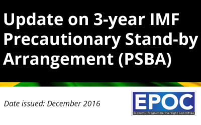 December 2016: Update on 3-year IMF Precautionary Stand-by Arrangement (PSBA)